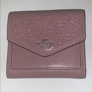COACH Small Wallet In Leather With Floral Print